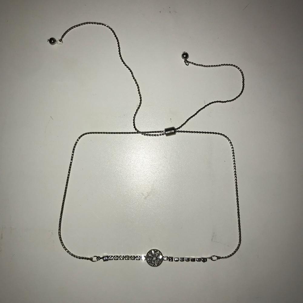 adjustable silver choker necklace